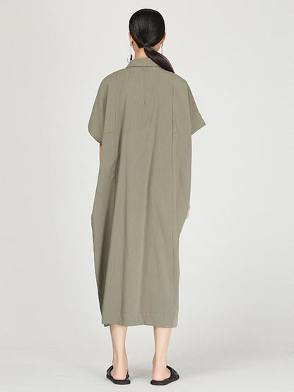 Retro Polo Long Shirt Dress