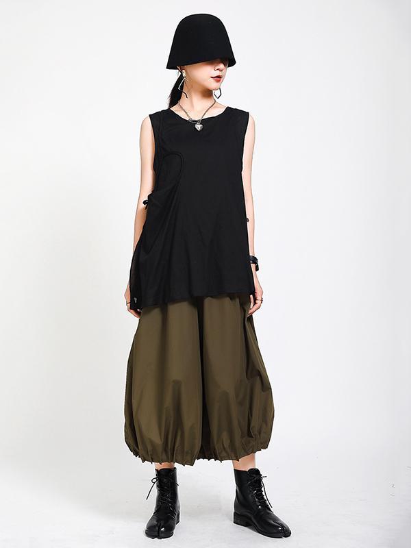 Original Solid Column Wide Leg Pants