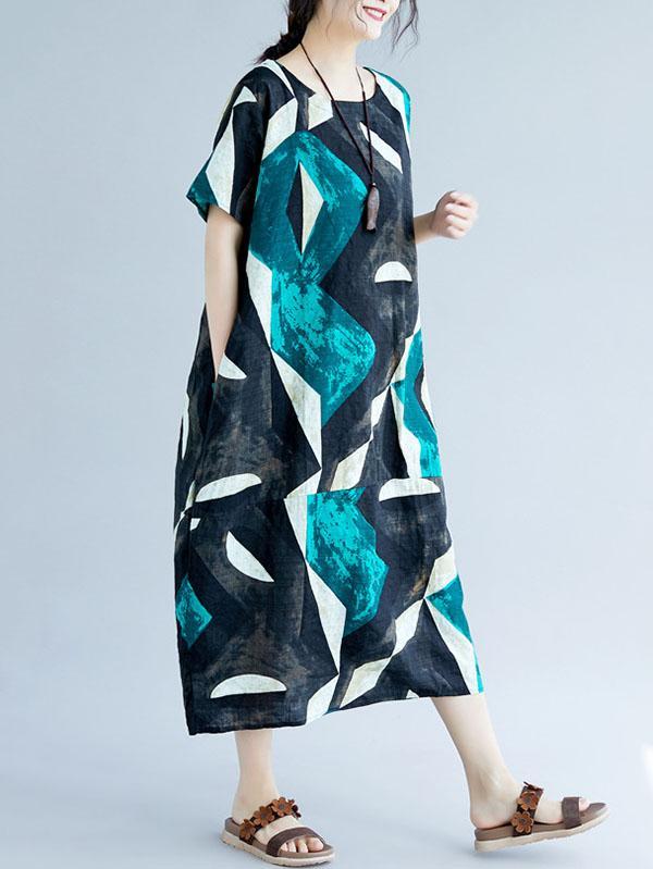 Original Printed Round-Neck Dress