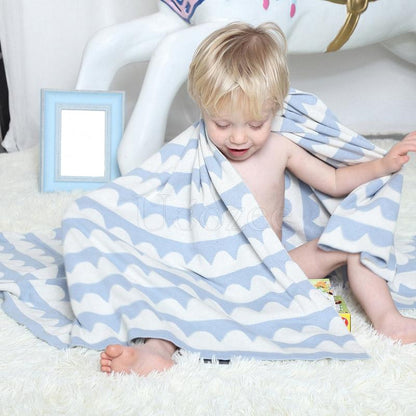 Baby Printed Crochet Knit Blankets