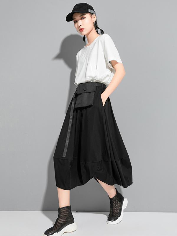Original Solid Elasticity Waist Skirt