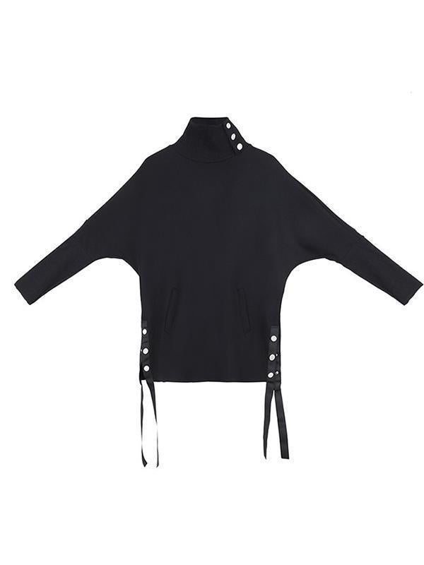 Original Solid Stand Collar T-Shirts Tops