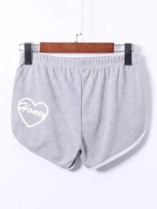 Contrast Color Printed Wrap Sports Shorts