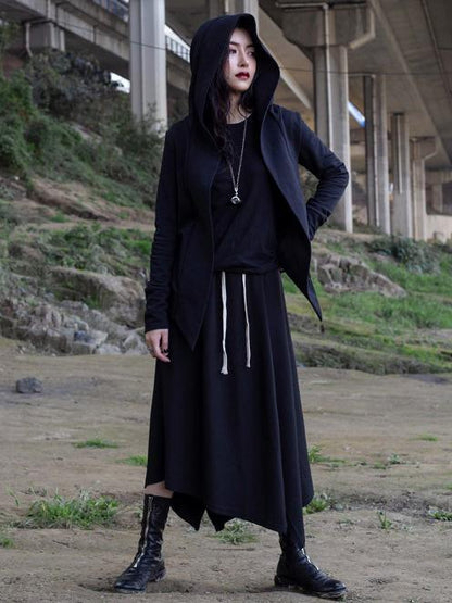 Cropped RO Simple Black Skirt