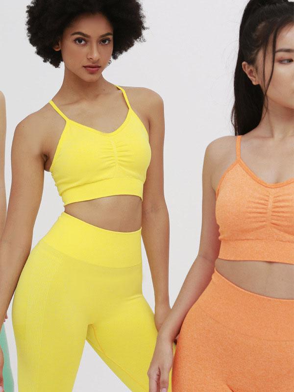 Sexy Solid Sleeveless Spaghetti-Neck Yoga Suits