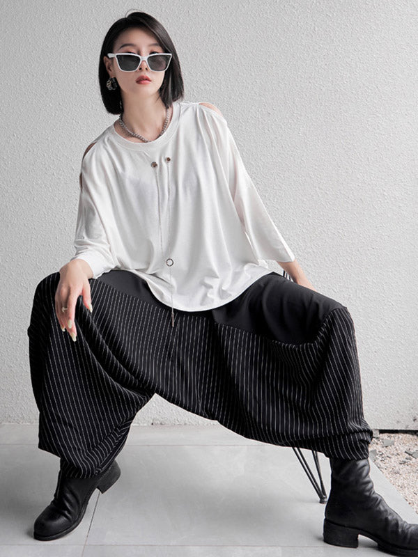 Original Solid Color Cold Shoulder T-Shirt Top