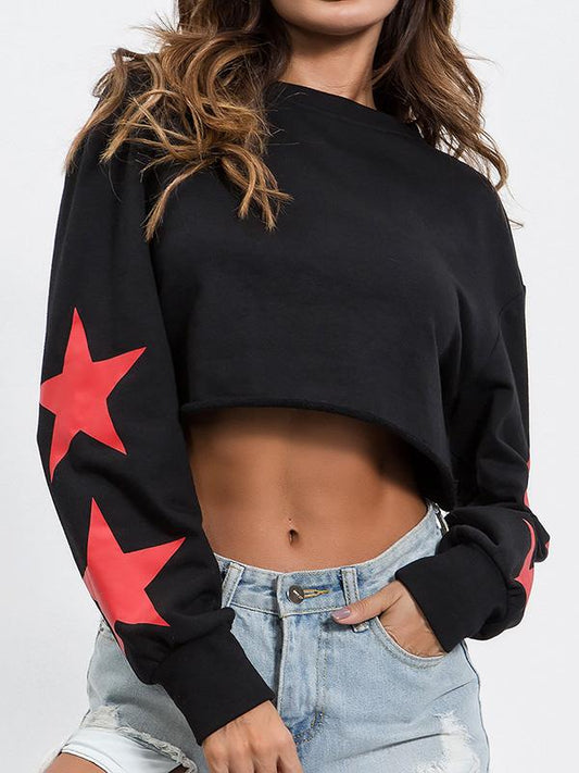 Black Pullover Sports Sweatshirt