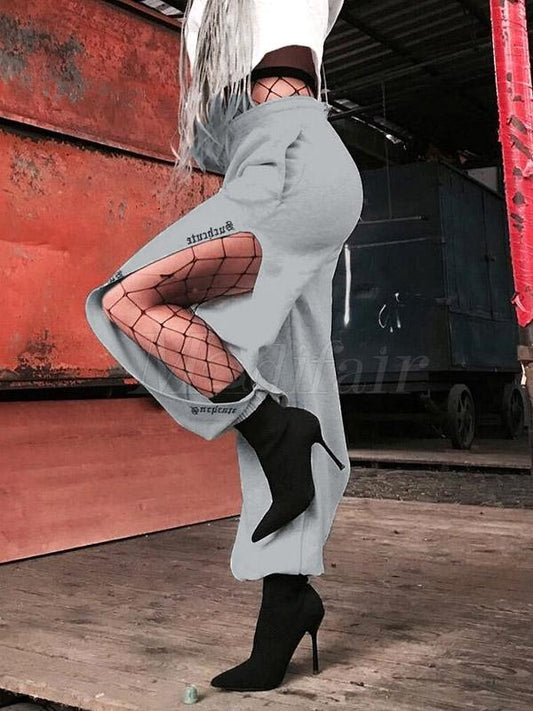 Loose Elastic Waist Sports Pants