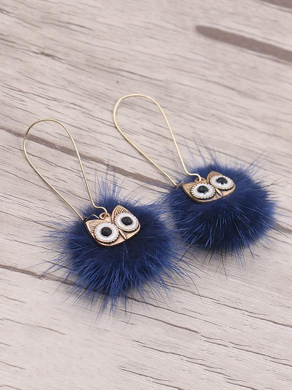 Cute 8 Colors Bohemia Owl Earrings