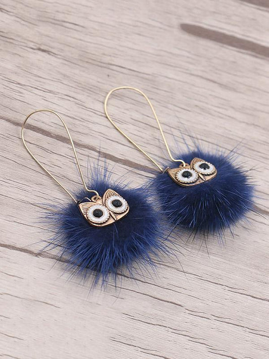 Cute 8 Colors Bohemia Owl Earrings