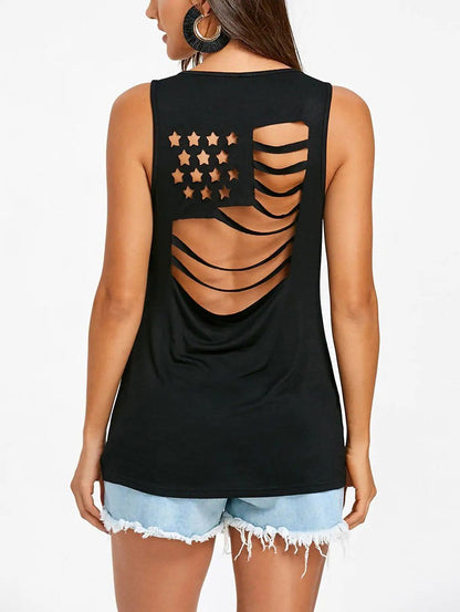 Vintage Hollow Backless Vest Top