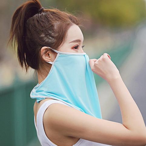 Solid Color Breathable Ice Silk Sunscreen Mask