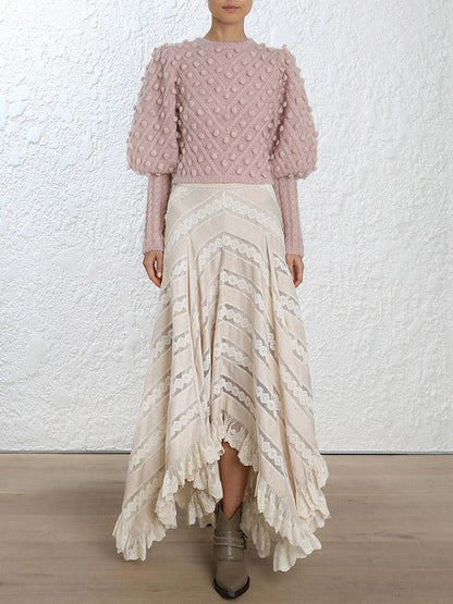 Solid Color Knitting Long Sleeves Sweater Tops