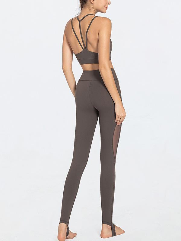 Solid Quick Dry Sleeveless Yoga Suits