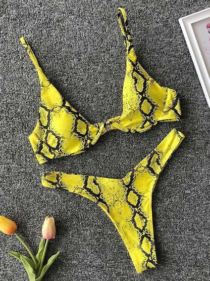 Snakeskin&Leopard Underwired Bikinis Swimwear
