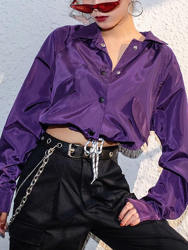 Fashion Leisure Polo Collar Bodycon Jacket