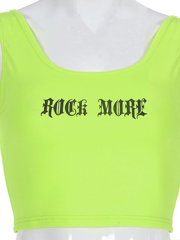 U-neck Printed Crop Tanks