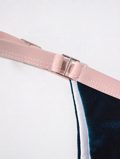 Triangle Top Contrast Bikini Swimsuit