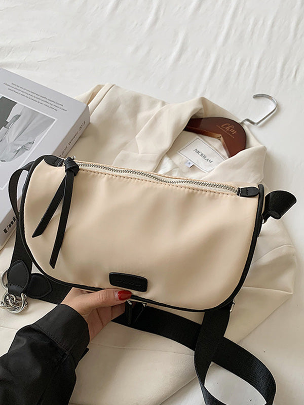 Casual Solid Color Oxford Cloth Shoulder Bag