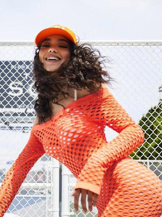 See-through Off The Shoulder Mini Dress