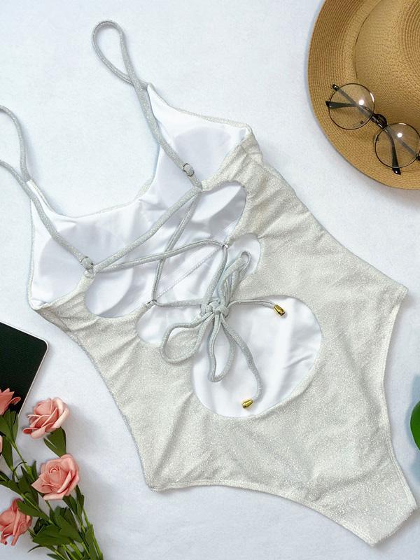 Sparkle Plain One-piece Swimwear