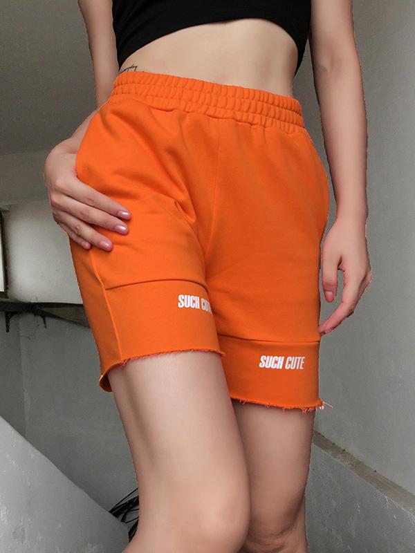 Letter Printed Empire Fitness Sports Shorts