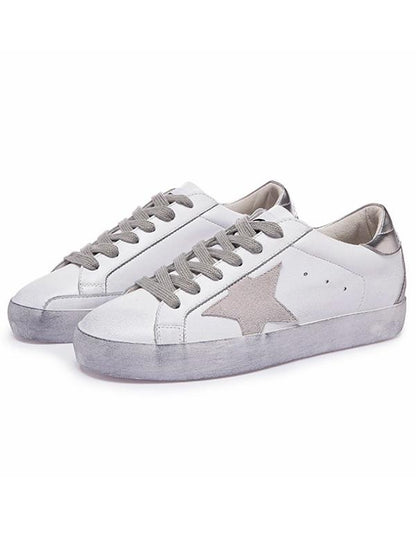 Star Printed Flat Heels Sneakers