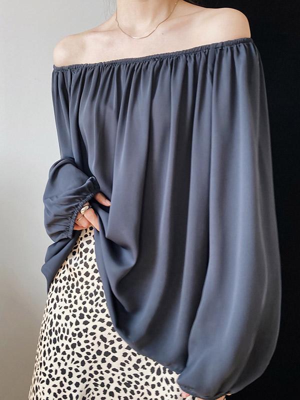 Loose Off Shoulder Chiffon Blouses