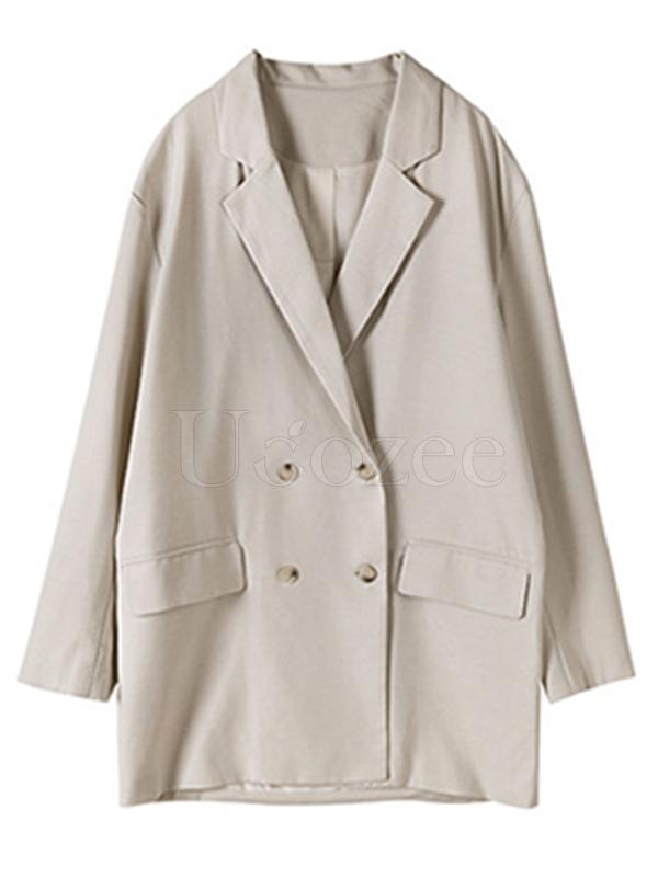 Casual Solid BF Style Suit Outwears