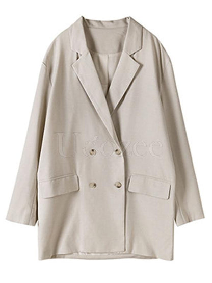Casual Solid BF Style Suit Outwears