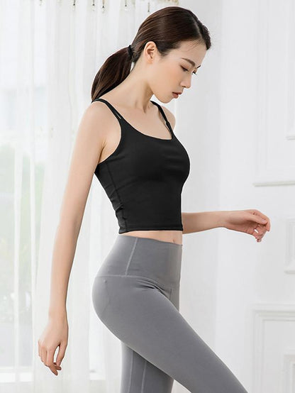 Cropped Solid Workout Tanks
