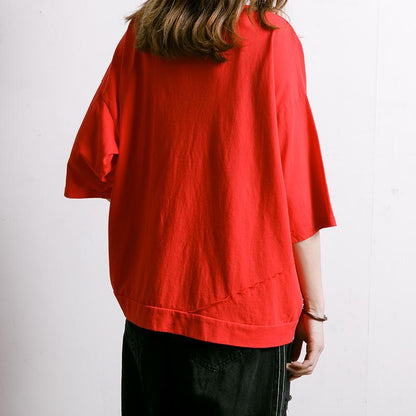 Embroidered And Half-Applique Letters T-Shirt