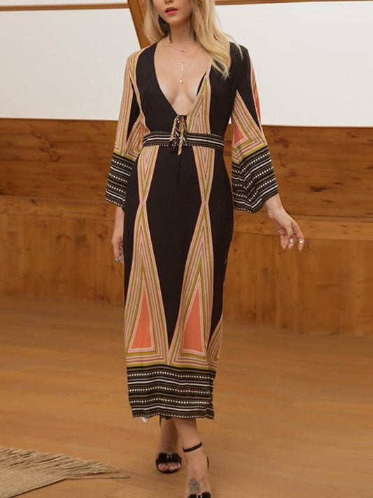 Bohemia Deep V-neck Beach Maxi Dress