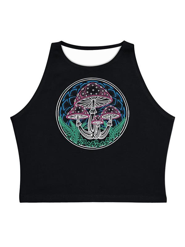 Printed Sleeveless Short Vest Top