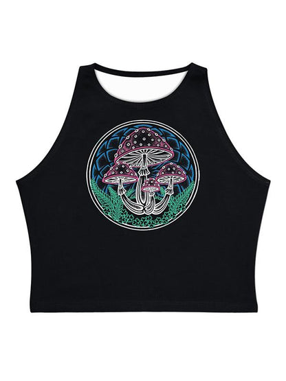 Printed Sleeveless Short Vest Top