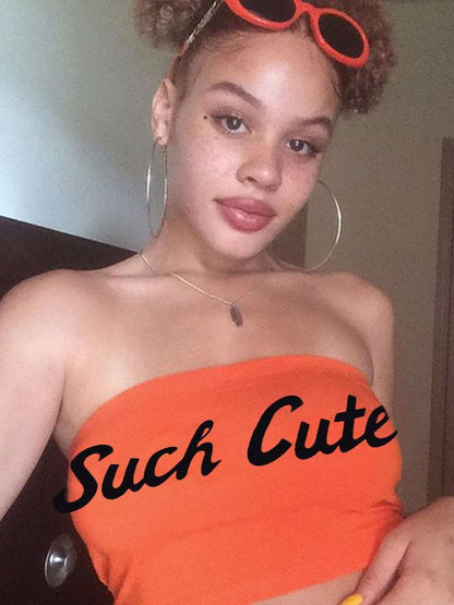 Street Casual Hip-Hop Letter Printed Strapless Tank
