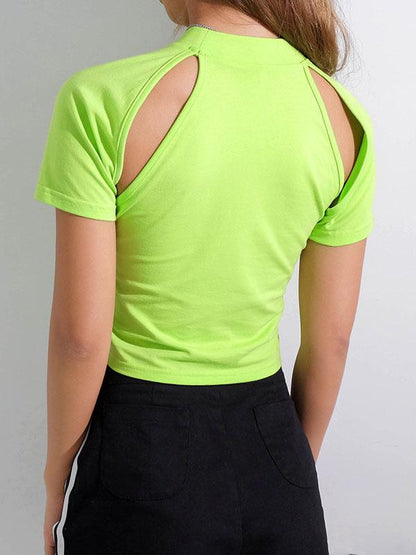 Simple Solid Hollow T-Shirt