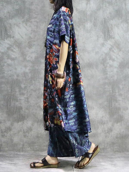 New Loose Oversize Printed Dress + Wide Leg Pants