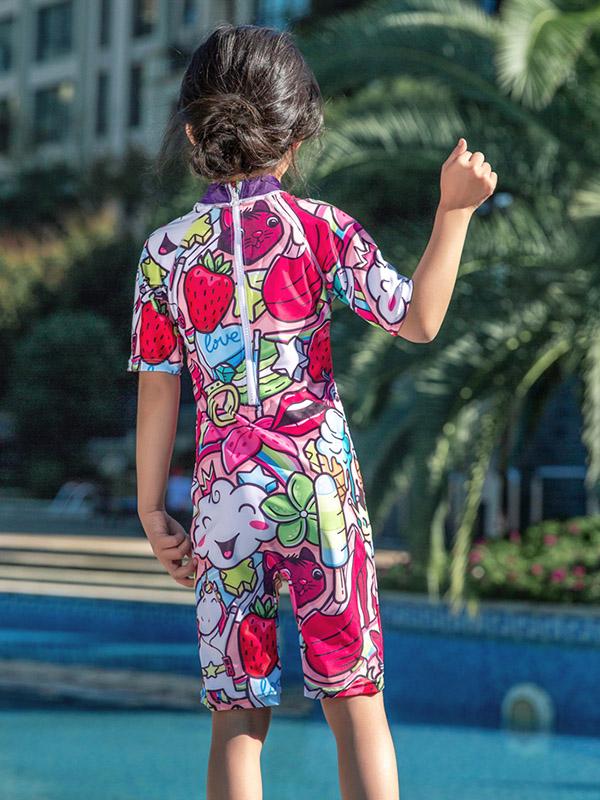 AONIHUA Graffiti Printed Jumpsuit Lovely Gril Swimwear
