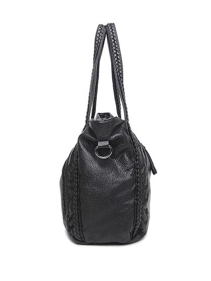 Black Zipper Single Shoulder Bag Tote Bag