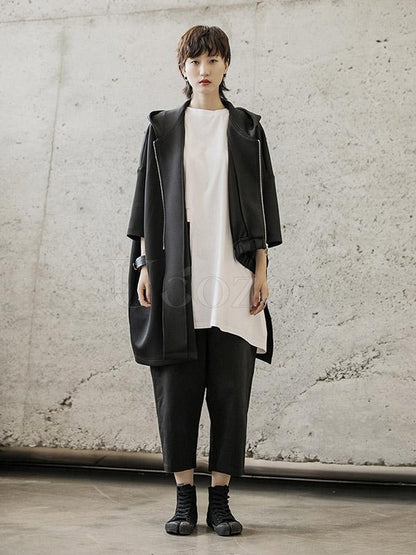 Loose Straight Leg Buttons Pants