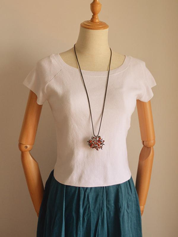 Red Colored Stone With Branch Necklace