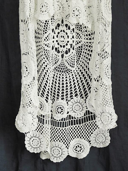 Hollow Out Cropped Long Vest