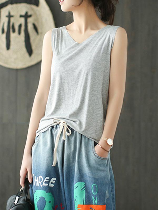 Comfortable Pure Color Elastic Force T-shirt