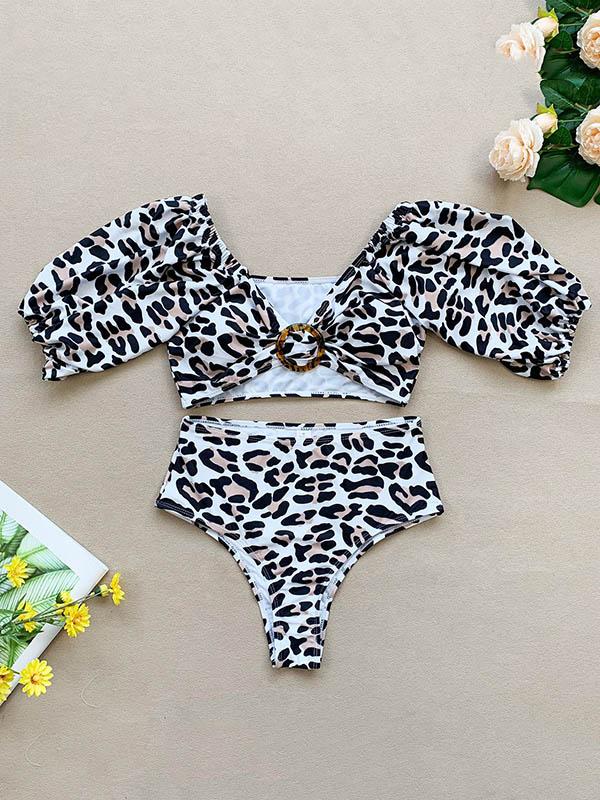 Sweetheart Short Sleeves Bikini Swimsuit