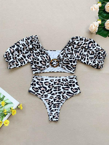 Sweetheart Short Sleeves Bikini Swimsuit