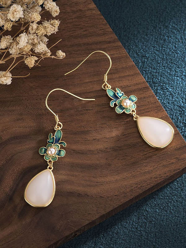 Original Flower-Embellished Split-Joint Earrings Accessories