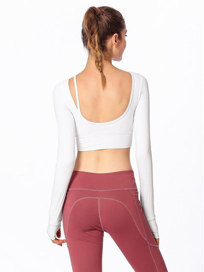 Backless Long Sleeve Yoga Tees