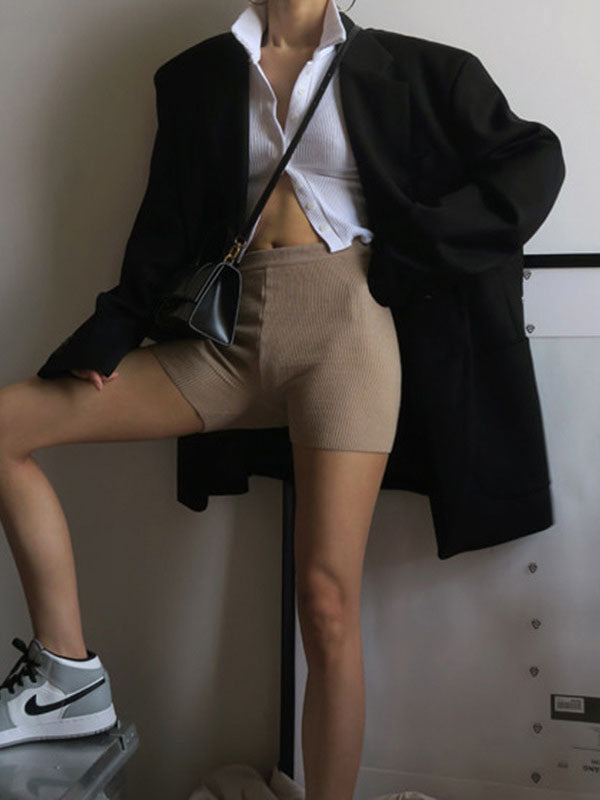 Lapel Thread Buttoned Tops - kailaple