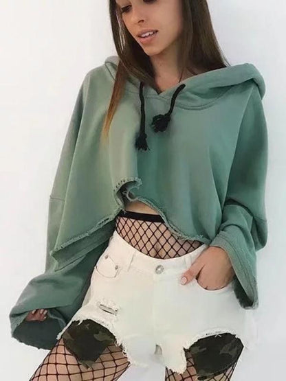 Cut Out Hooded Sweatshirts